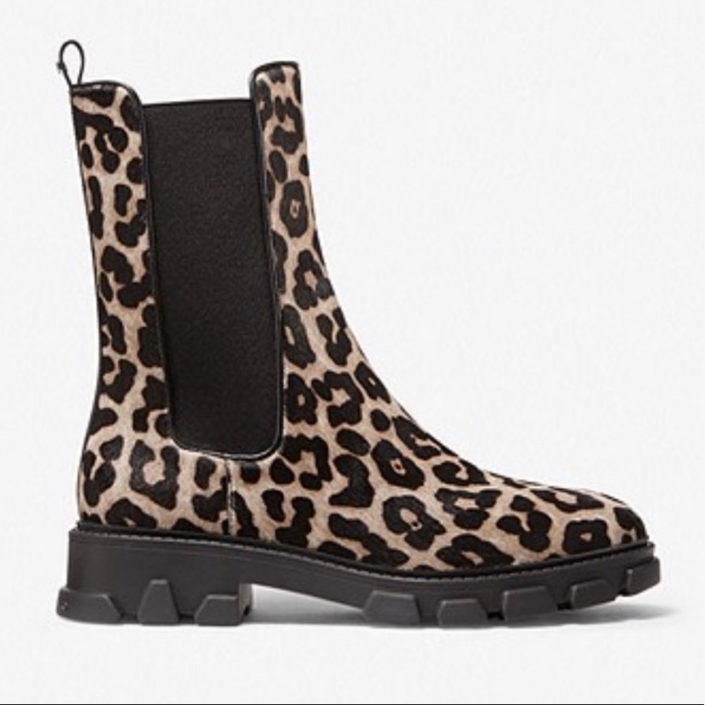 Michael Kors Cheetah Print Calf-Hair Ankle Boots - Picture 4 of 5